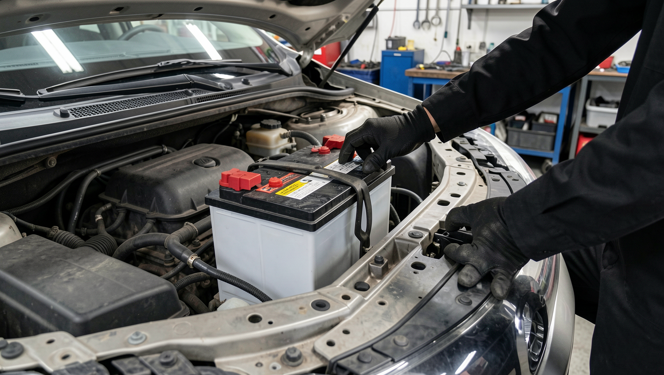 Battery Services at Mizan Al Resha Garage